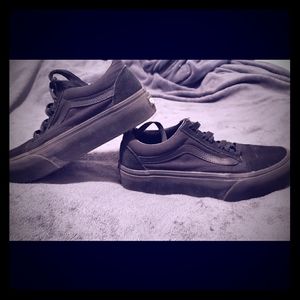 Solid Black Platform Vans